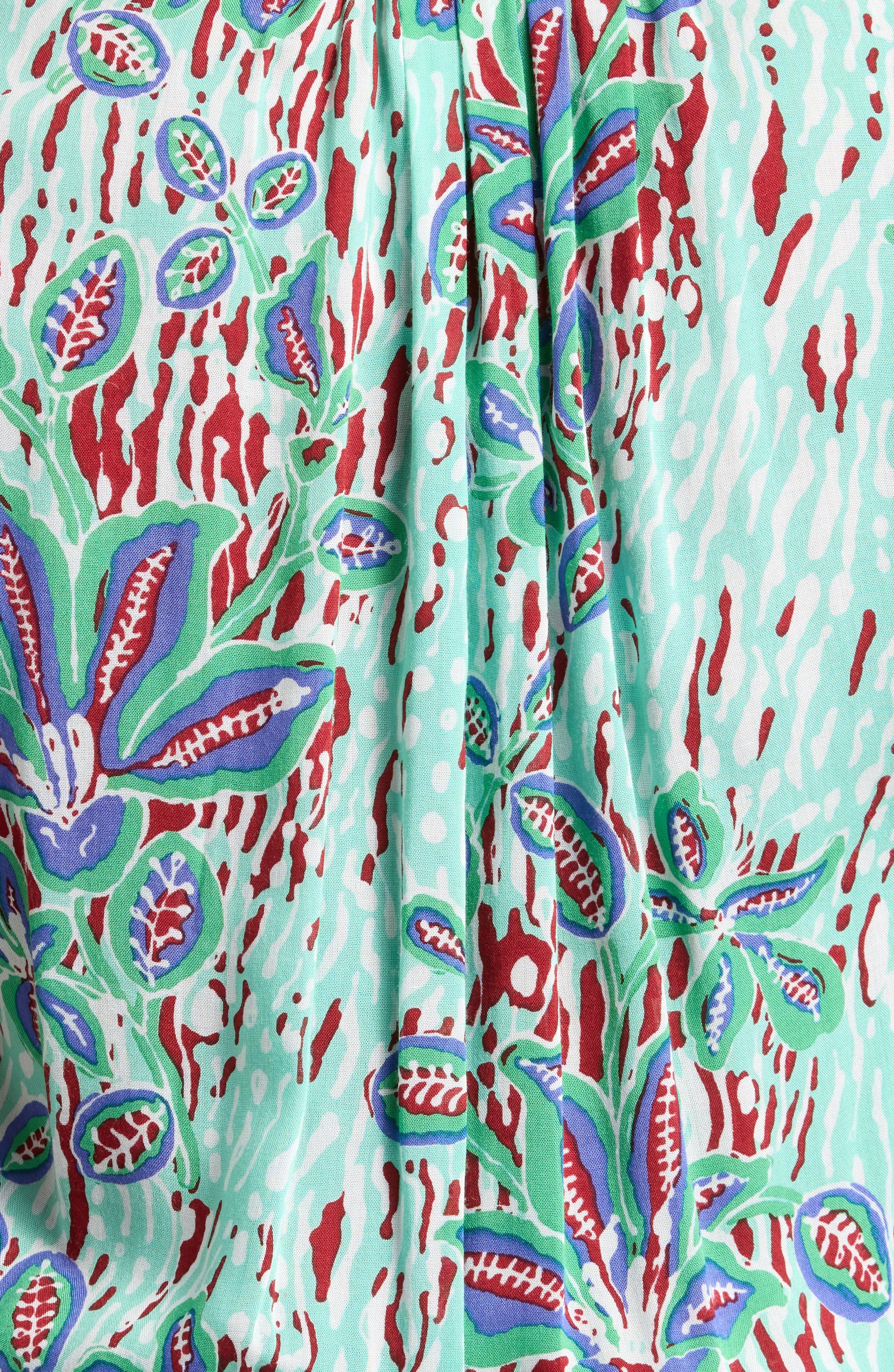 Poupette St Barth Callie Print Cover-Up Minidress in Mint Exotic Forest at Nordstrom - 5