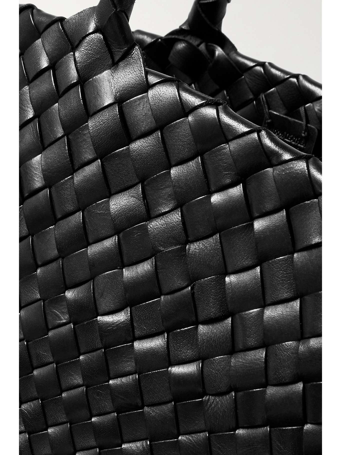 Egola woven leather tote Black - 4