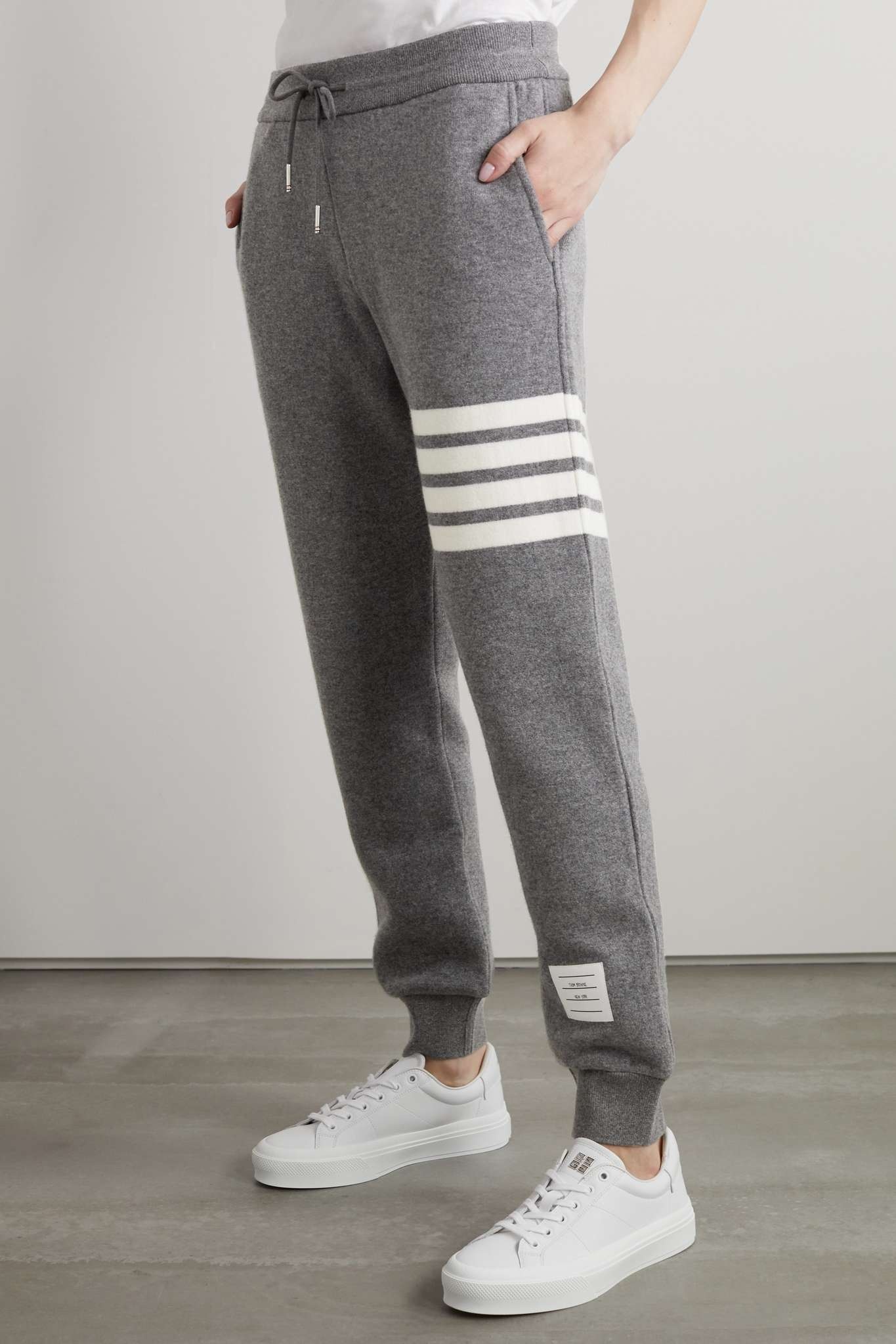 Striped cashmere-blend track pants - 3