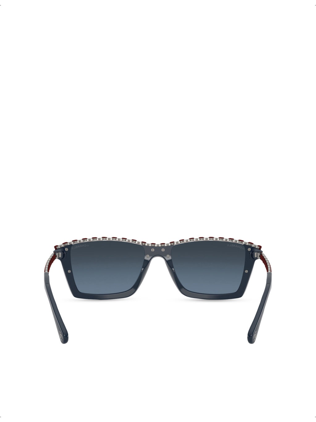 CH5548Q Rectangle-Frame Acetate and Leather Sunglasses - 4