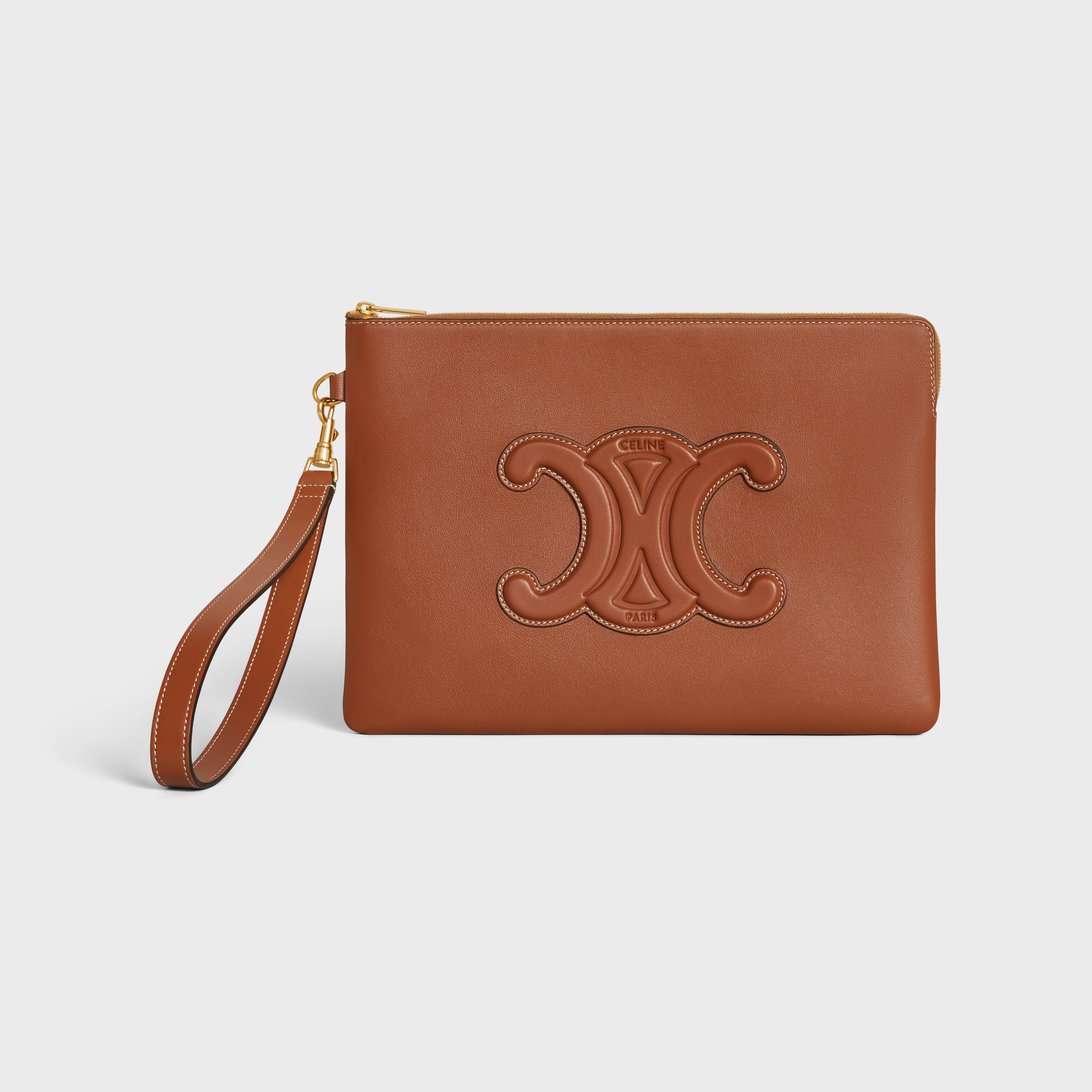SMALL POUCH WITH STRAP CUIR TRIOMPHE in smooth calfskin - 1