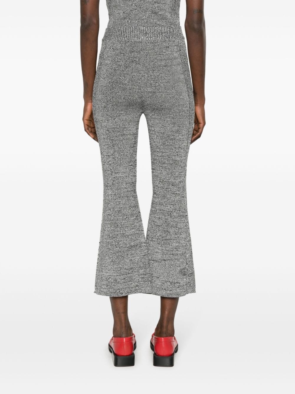 mÃ©lange cropped flared trousers - 4