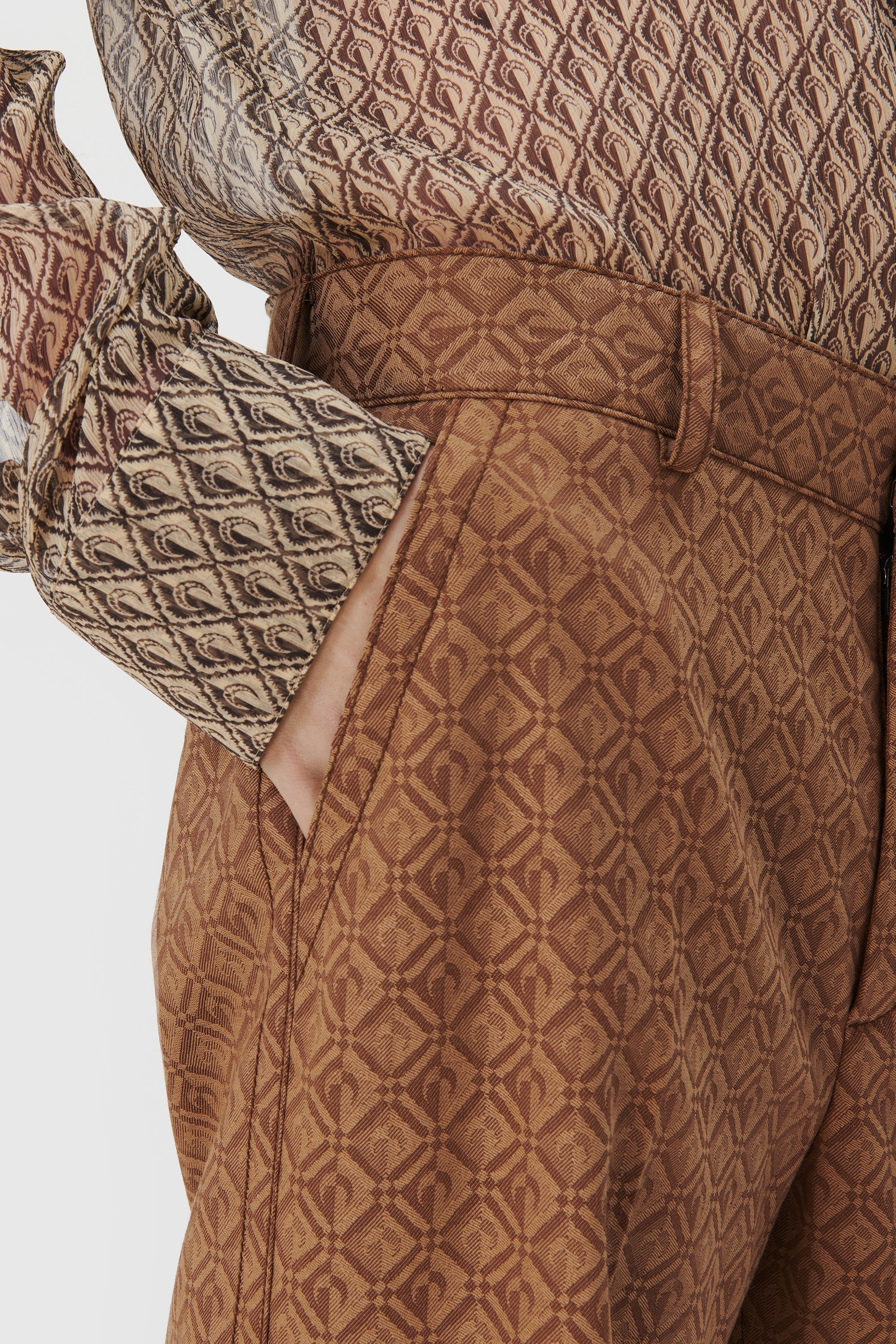 Regenerated Moon Diamant Tailoring Jacquard Pants - 4