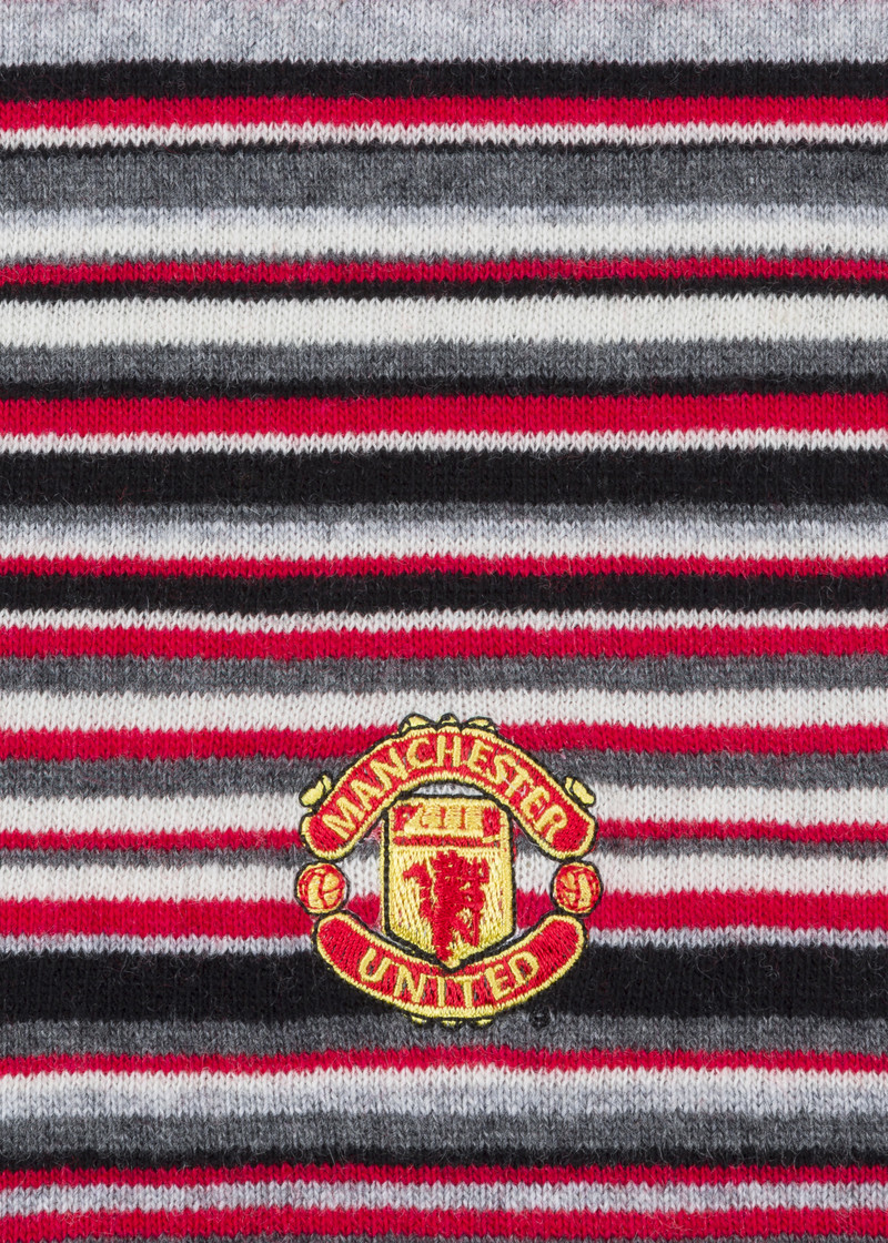 Paul Smith & Manchester United – Red Striped Wool-Cashmere Scarf 5