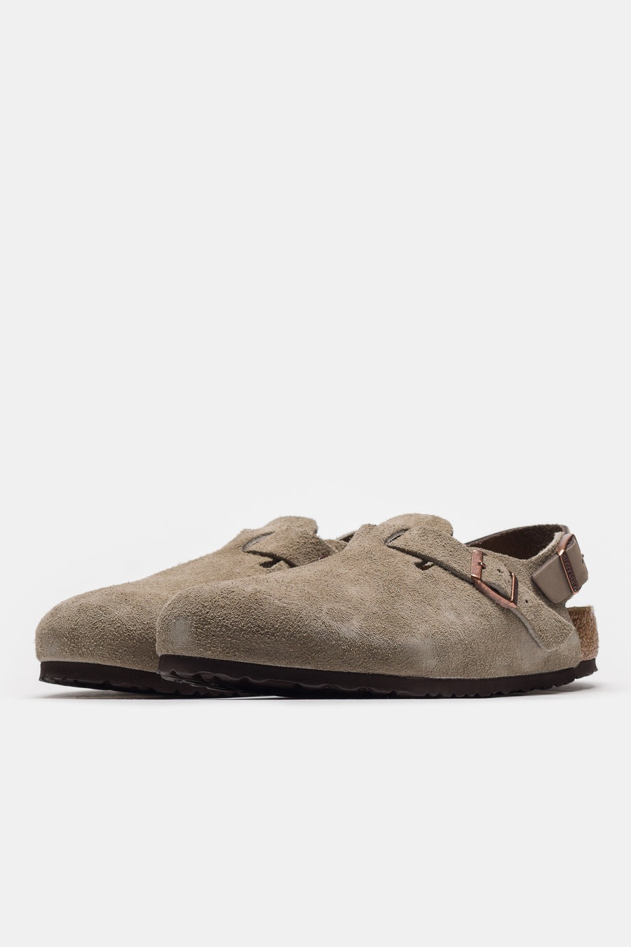 Tokio Suede Clog in Taupe - 2