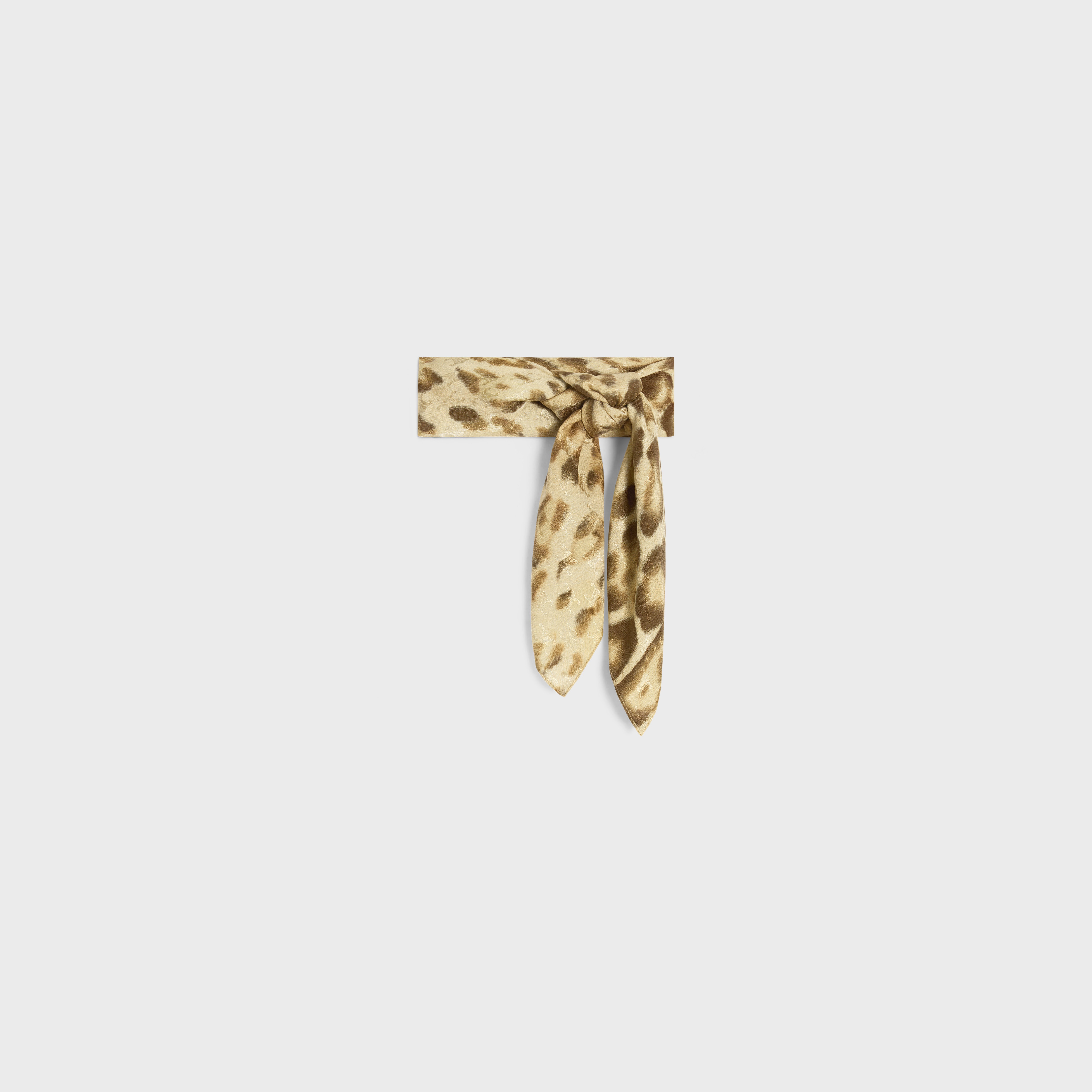 leopard print triomphe bandana in silk jacquard - 3