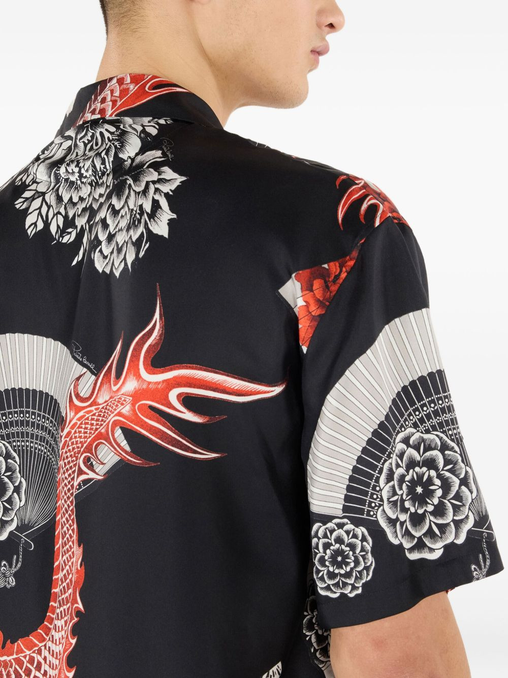 dragon-print silk shirt - 5