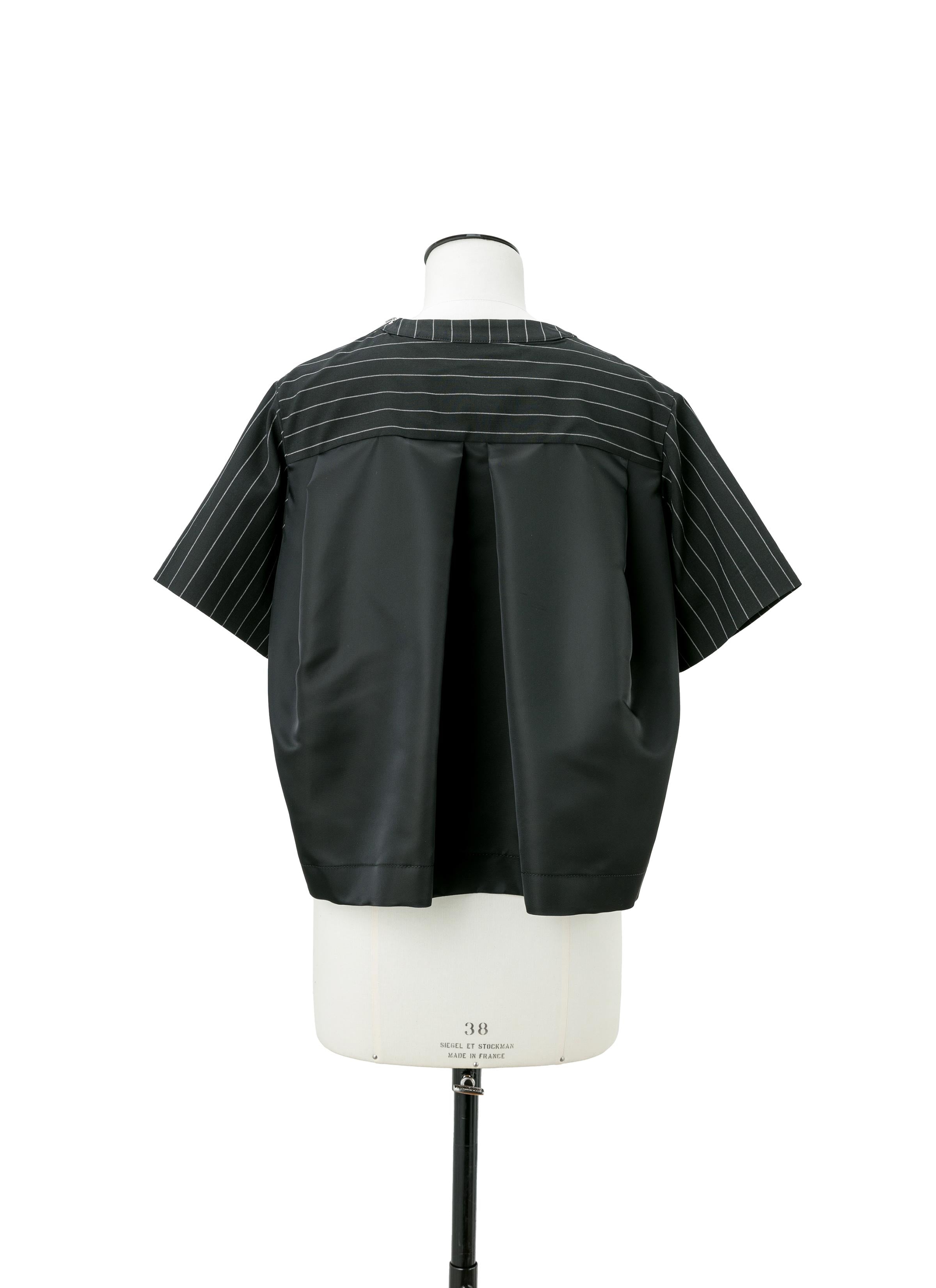 Wool Silk Suiting x Nylon Twill Pullover - 3