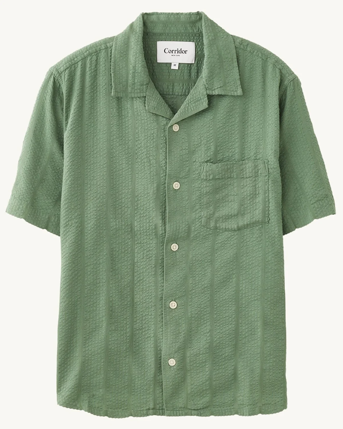 STRIPED SEERSUCKER SS - GREEN - 1