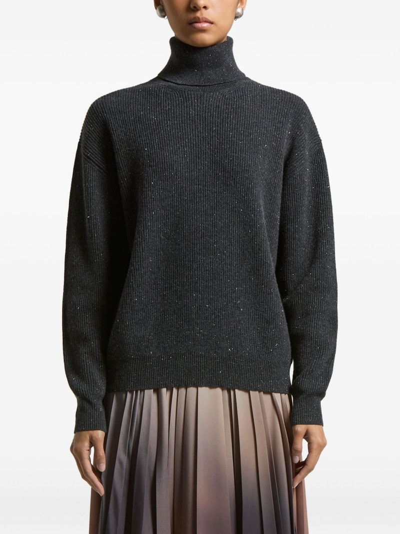 roll-neck sparkle-finish sweater 1