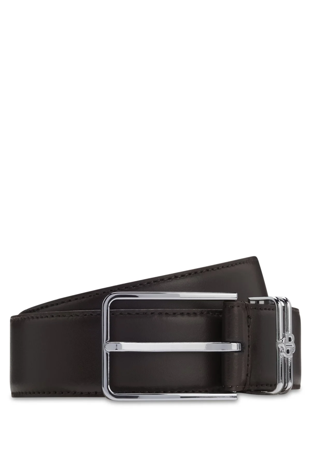 ITALIAN-LEATHER BELT WITH DOUBLE B MONOGRAM - 1