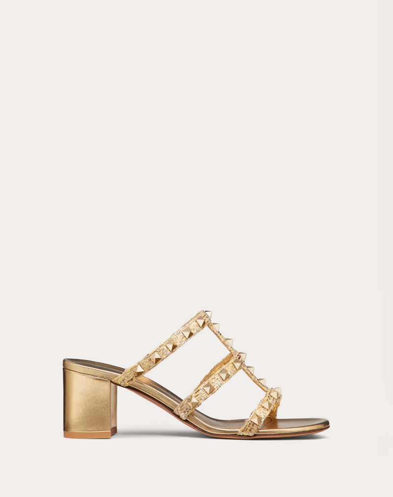 ROCKSTUD RAFFIA SLIDE SANDAL 60MM - 1