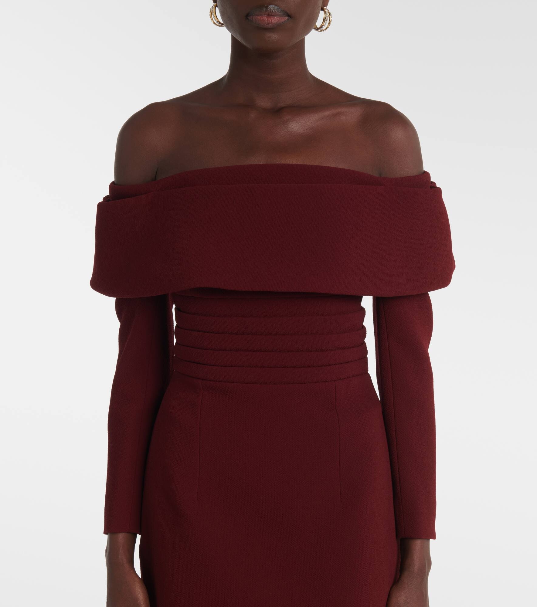 Derika off-shoulder crêpe midi dress - 4