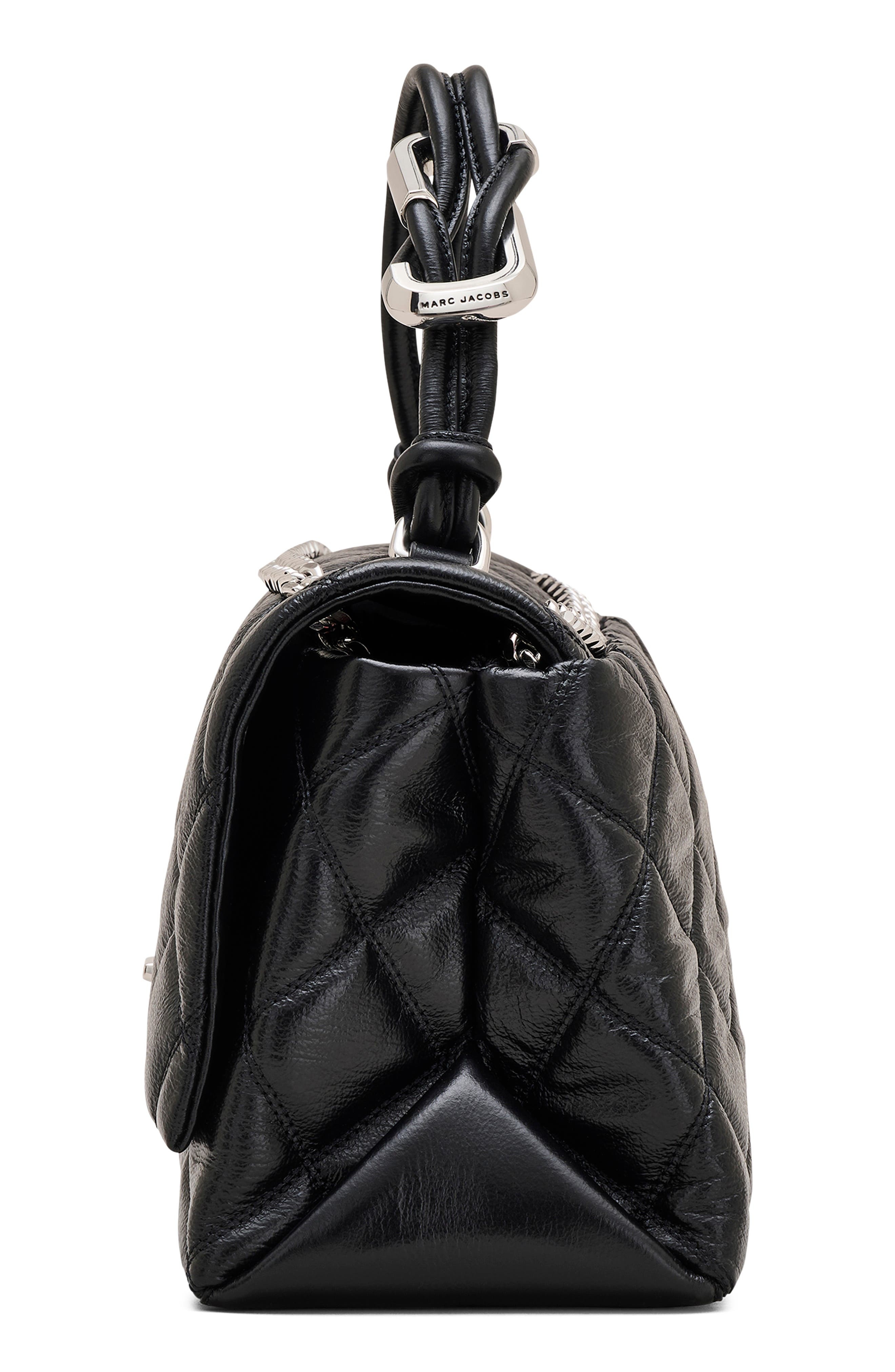 Marc Jacobs The Dual Chain Diamond Quilted Convertible Leather Shoulder Bag in Black at Nordstrom - 7
