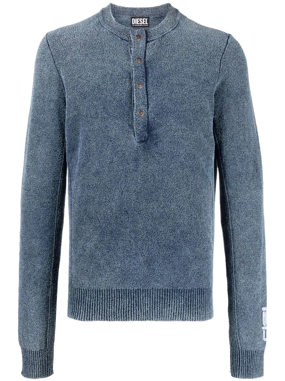 button-neck fitted jumper - 1