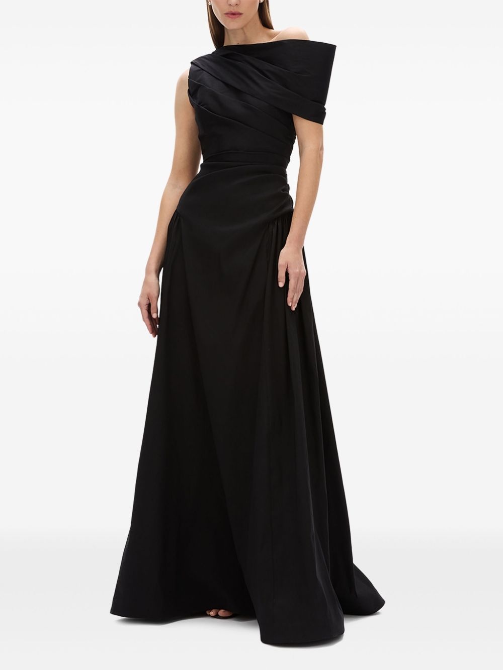 asymmetrical-detail evening dress - 3