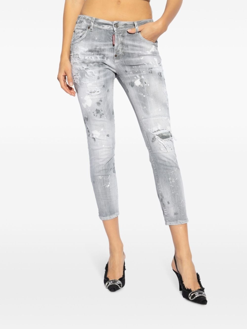 logo-patch cotton-blend jeans - 3