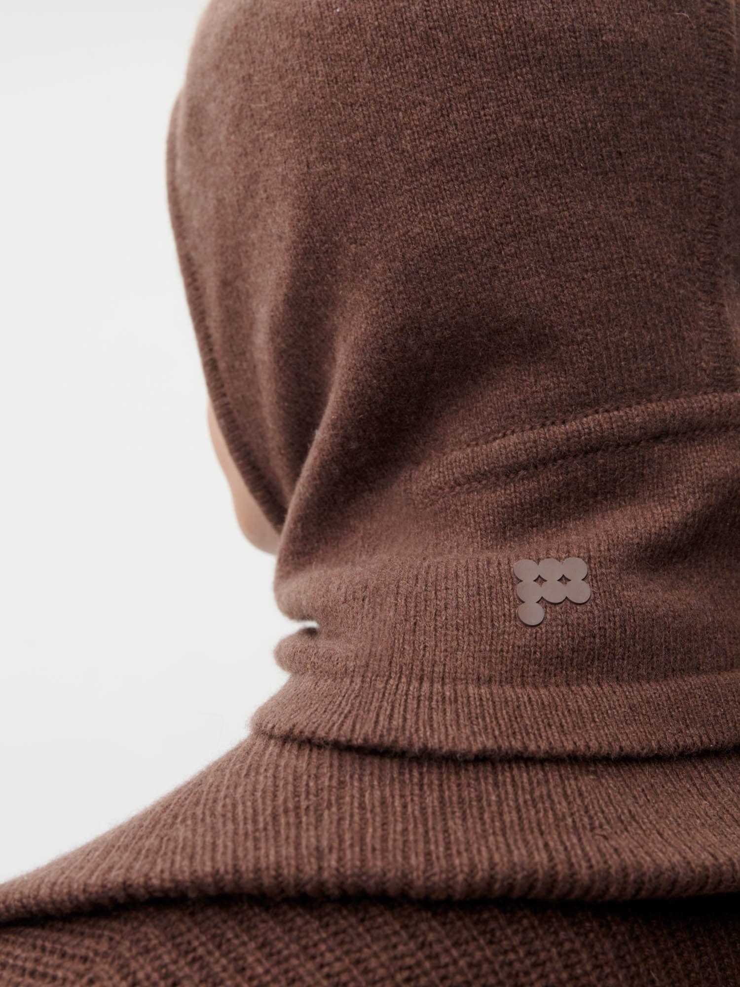 Recycled Cashmere Chunky Balaclava - Chestnut Brown - 3
