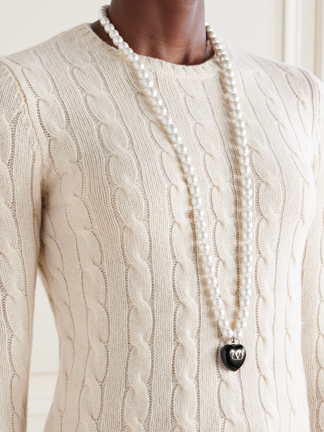 Gold-tone, Faux Pearl And Enamel Necklace - 2