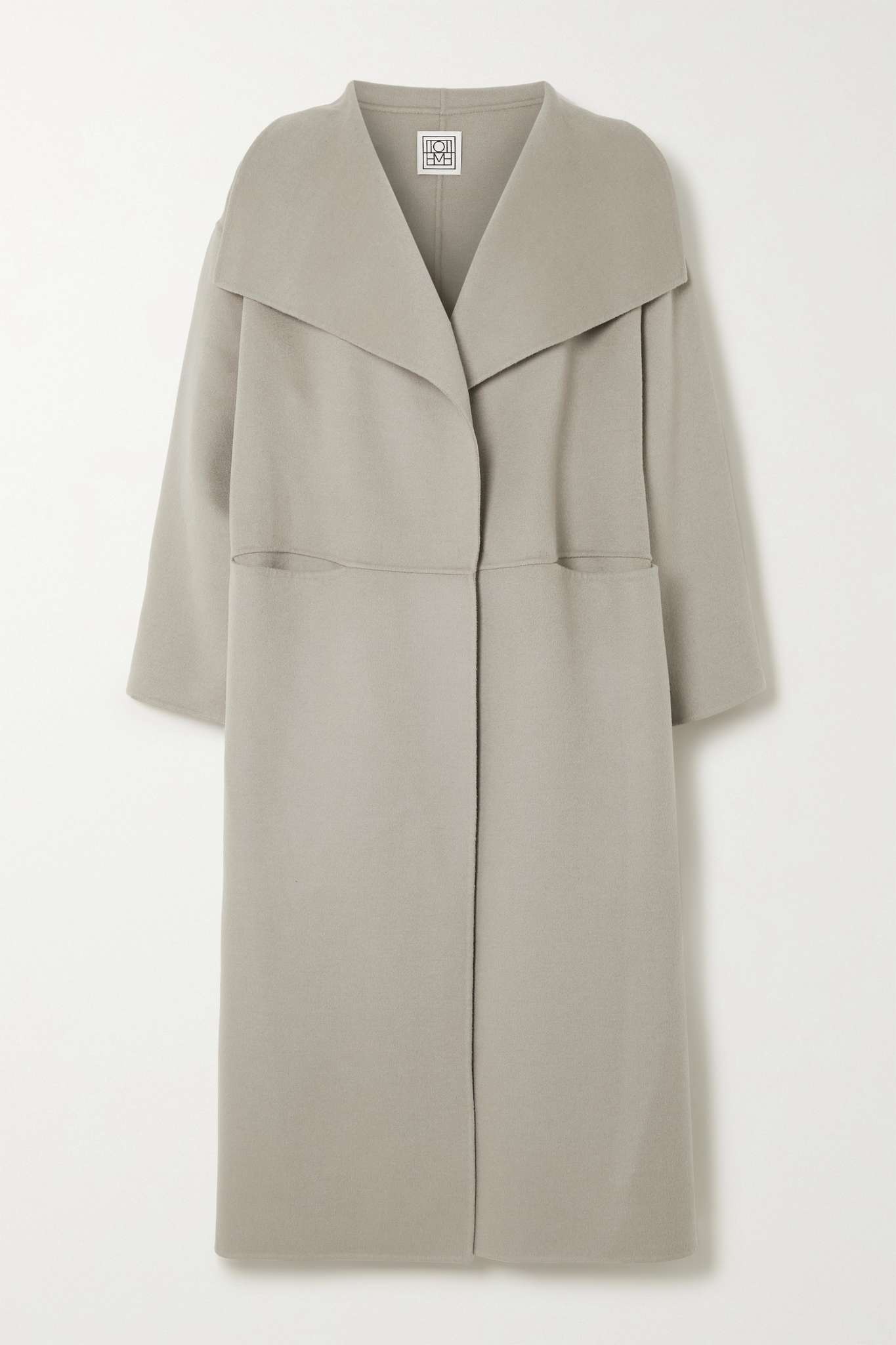 Oversized two-tone wool and cashmere-blend coat