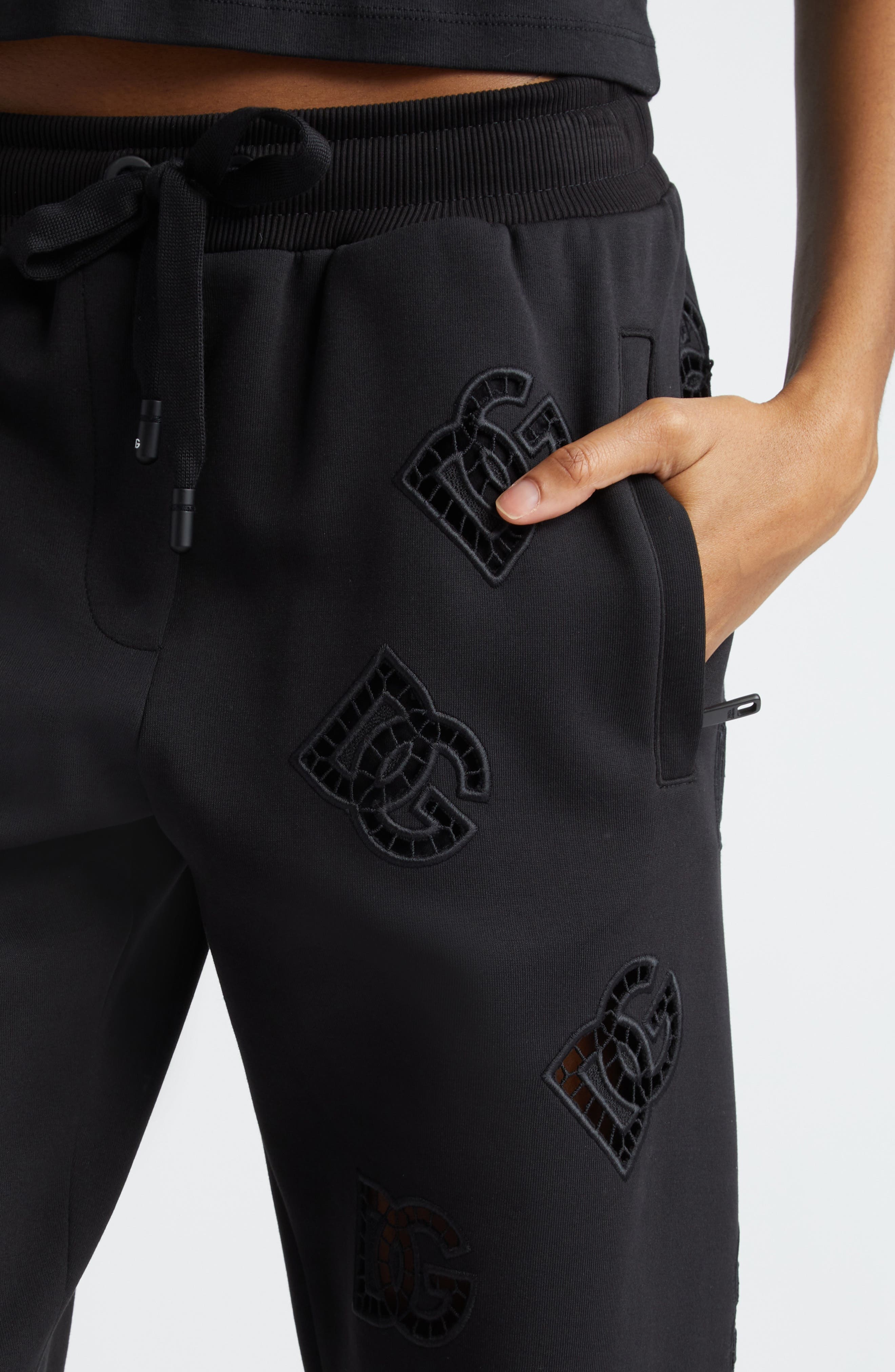 Eyelet Logo Cotton Blend Joggers - 5