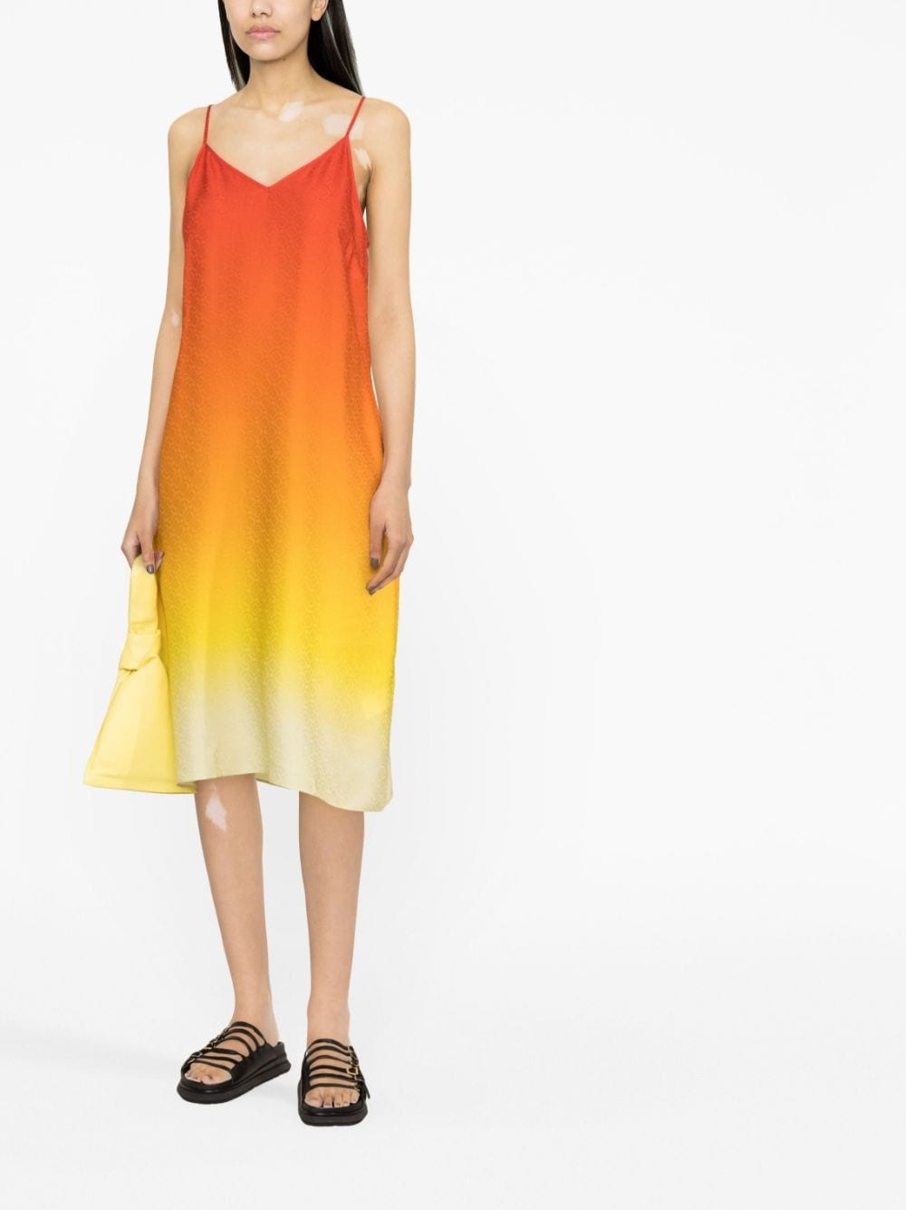 gradient silk slip dress - 2
