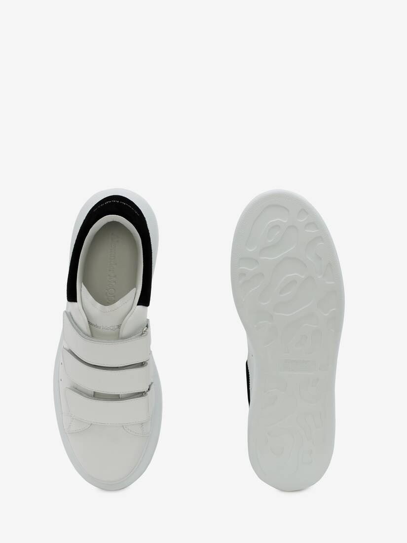 Oversized Triple Strap Sneaker in White/black - 4