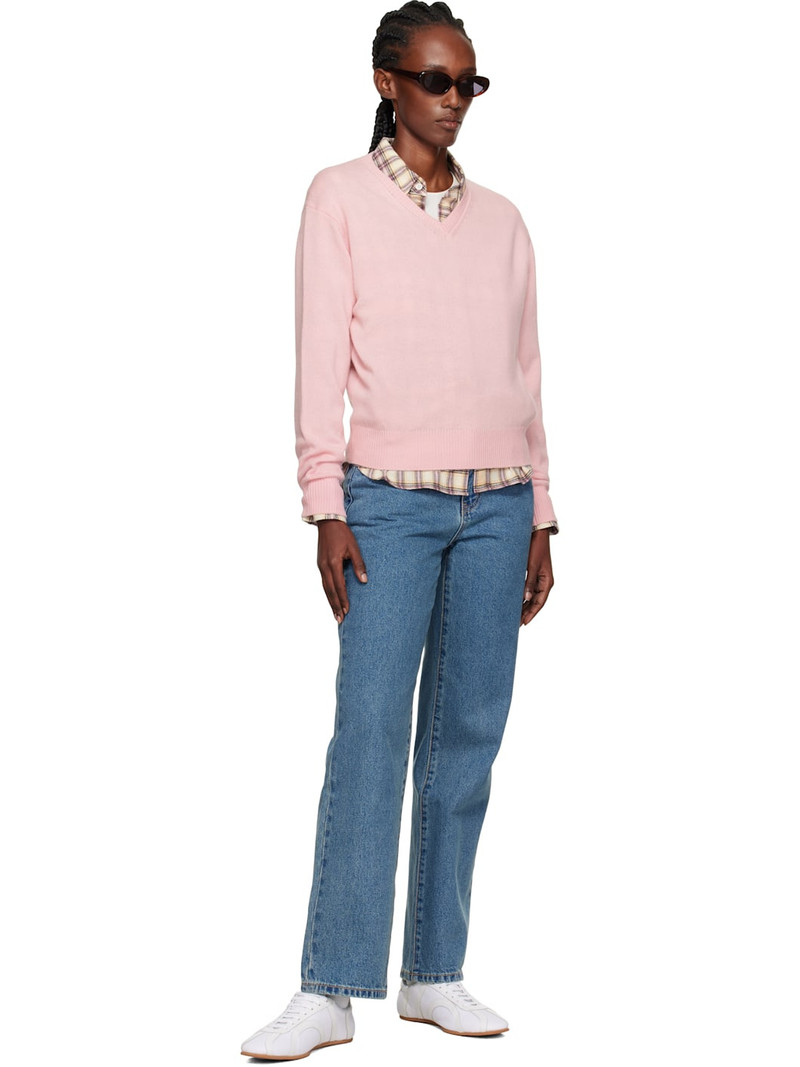 Dunst Pink Cashmere V-Neck Sweater outlook