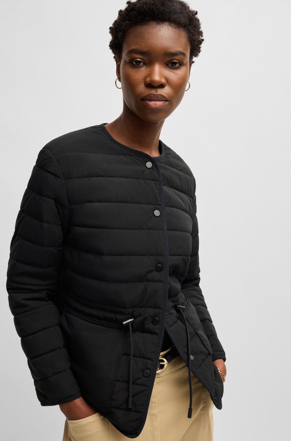 WATER-REPELLENT PADDED JACKET WITH DRAWCORD WAIST - 6