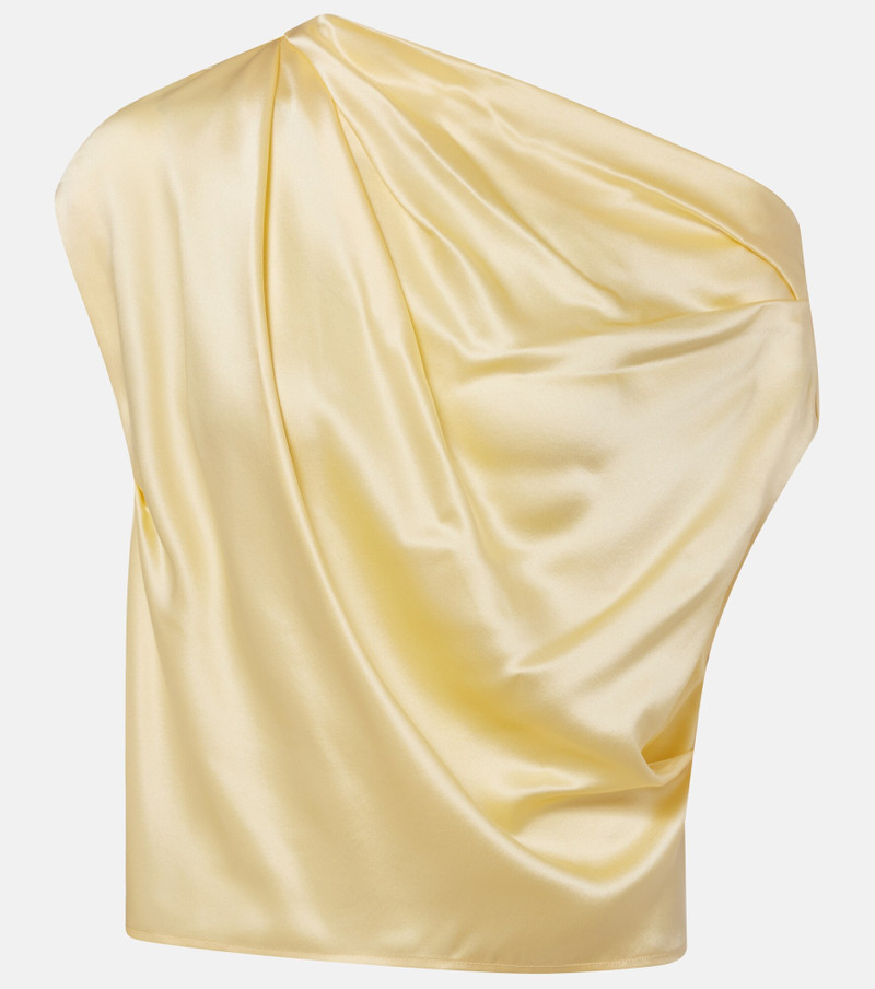 Draped silk satin top 1