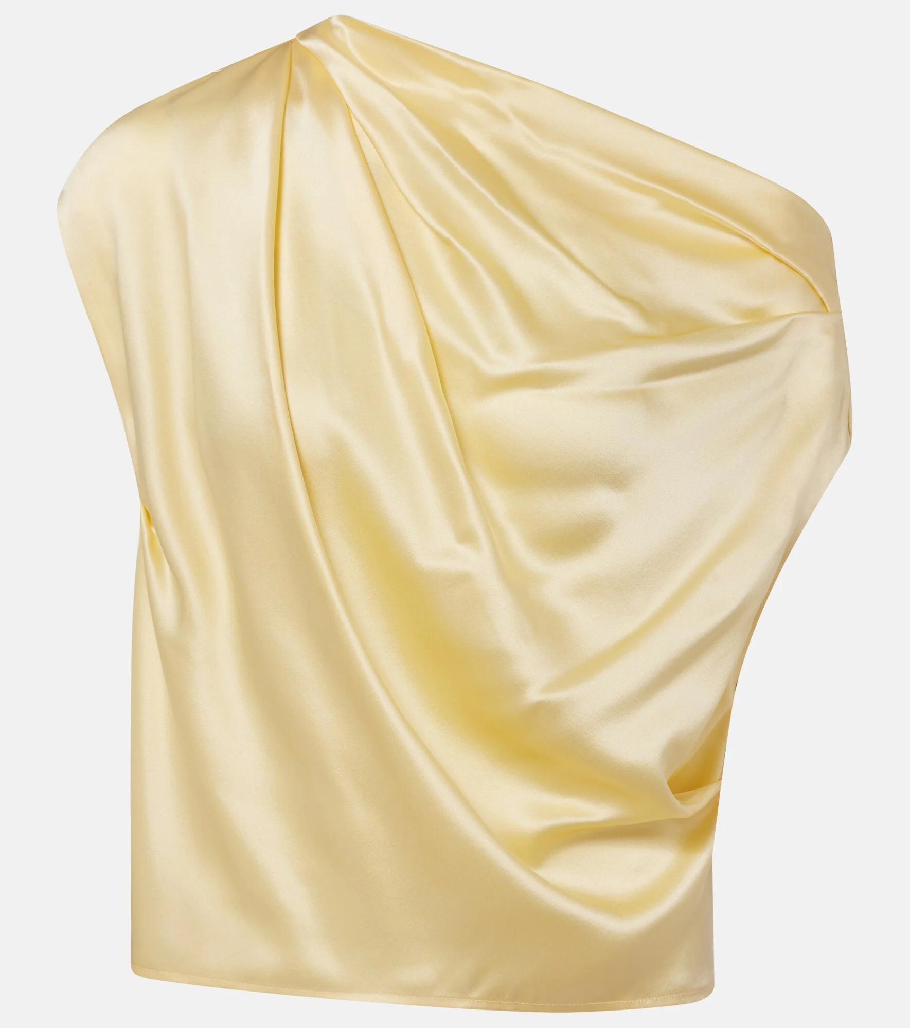 Draped silk satin top - 1