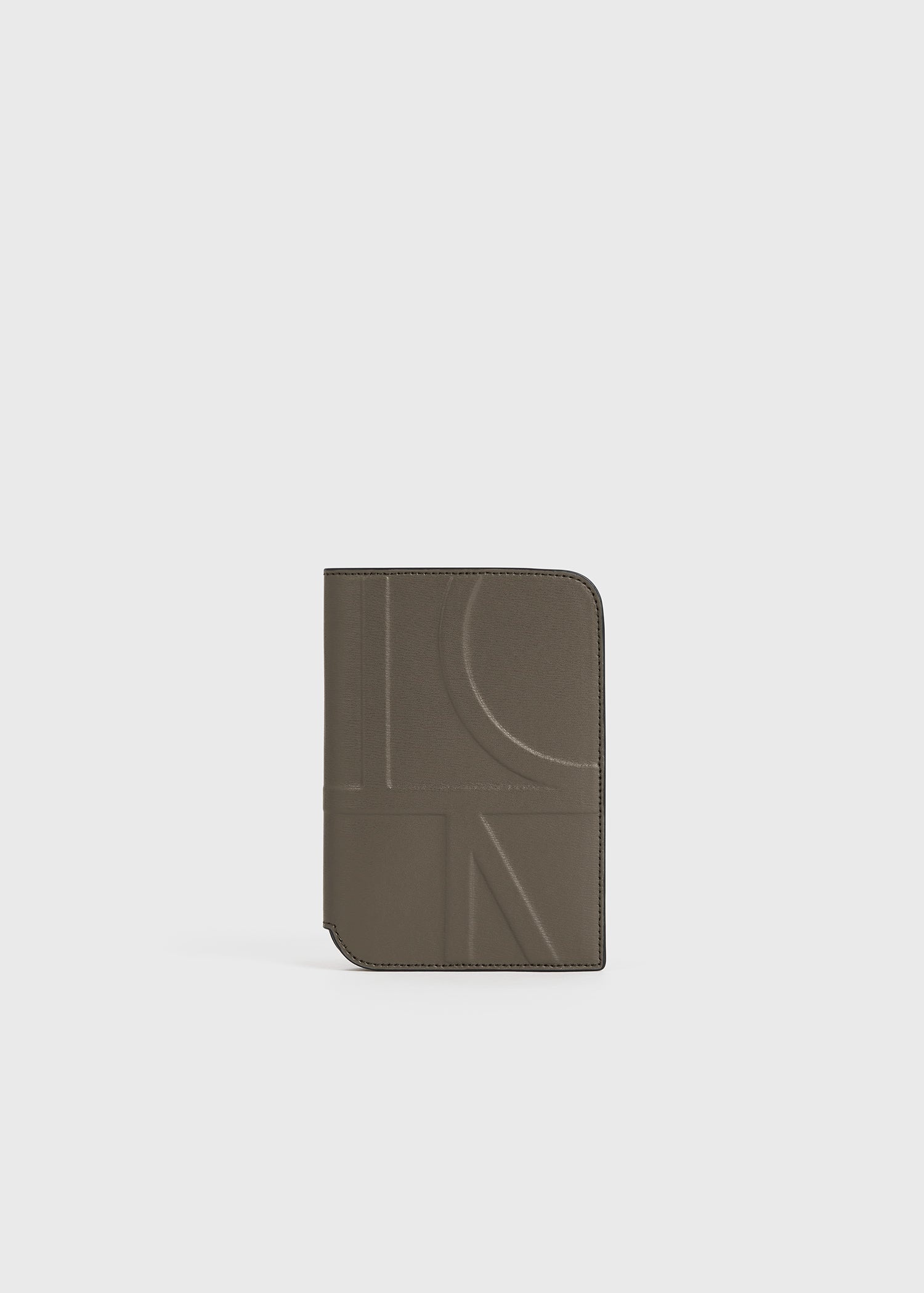 Monogram leather passport holder ash - 1