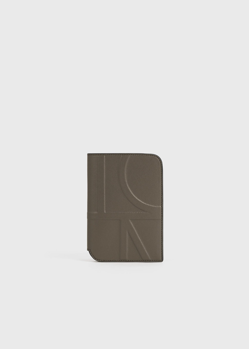 Monogram leather passport holder ash 1