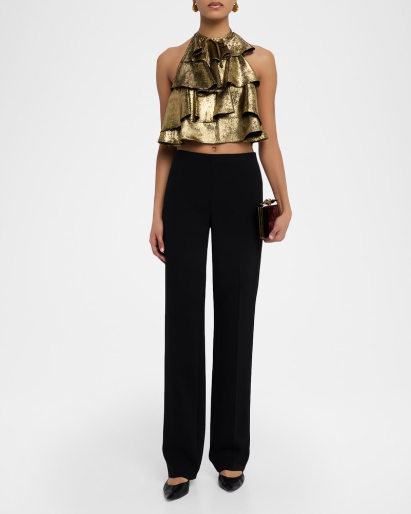 AKNVAS Bodil Metallic Ruffle Top outlook