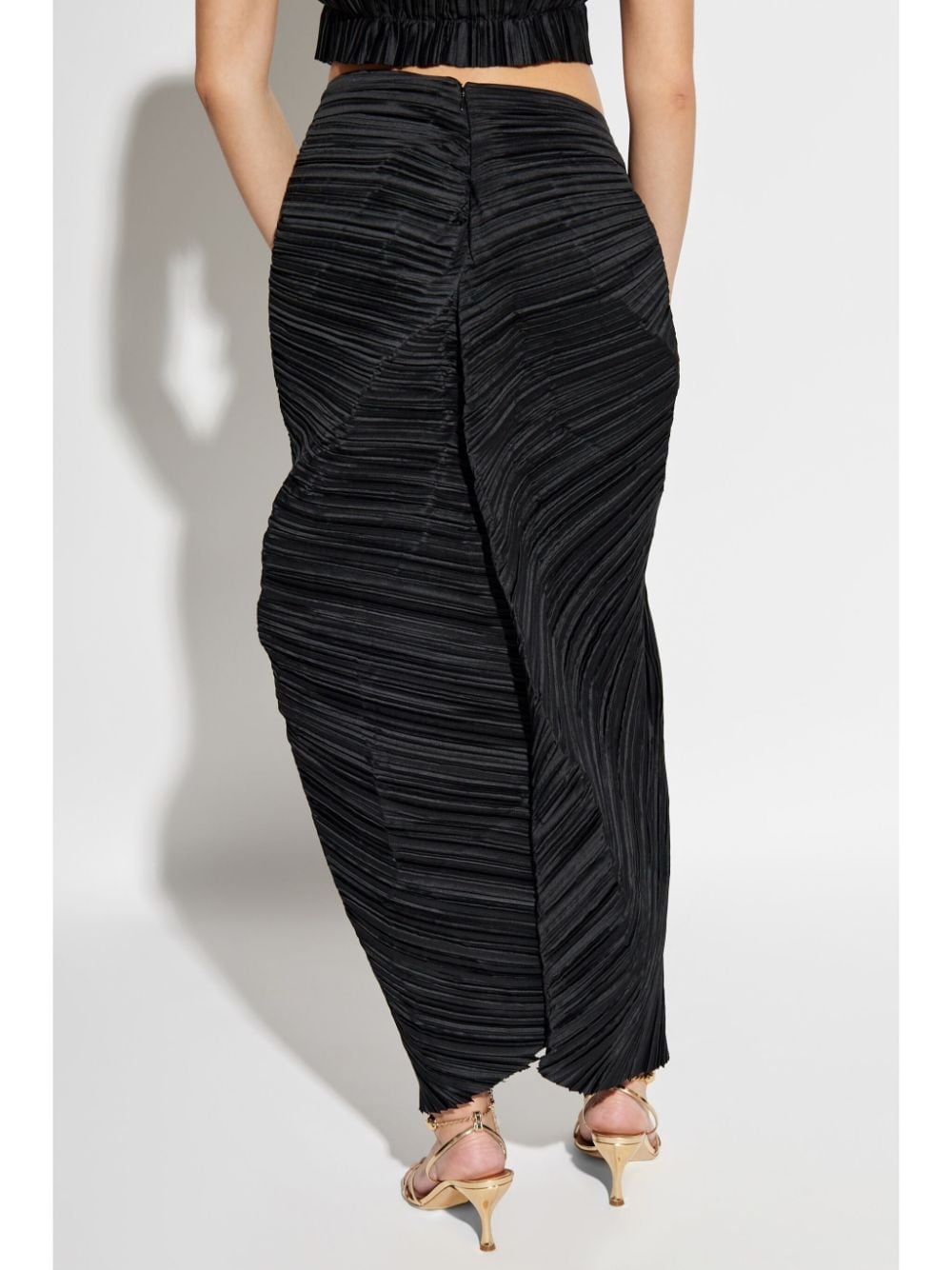 draped-detailed midi skirt - 4