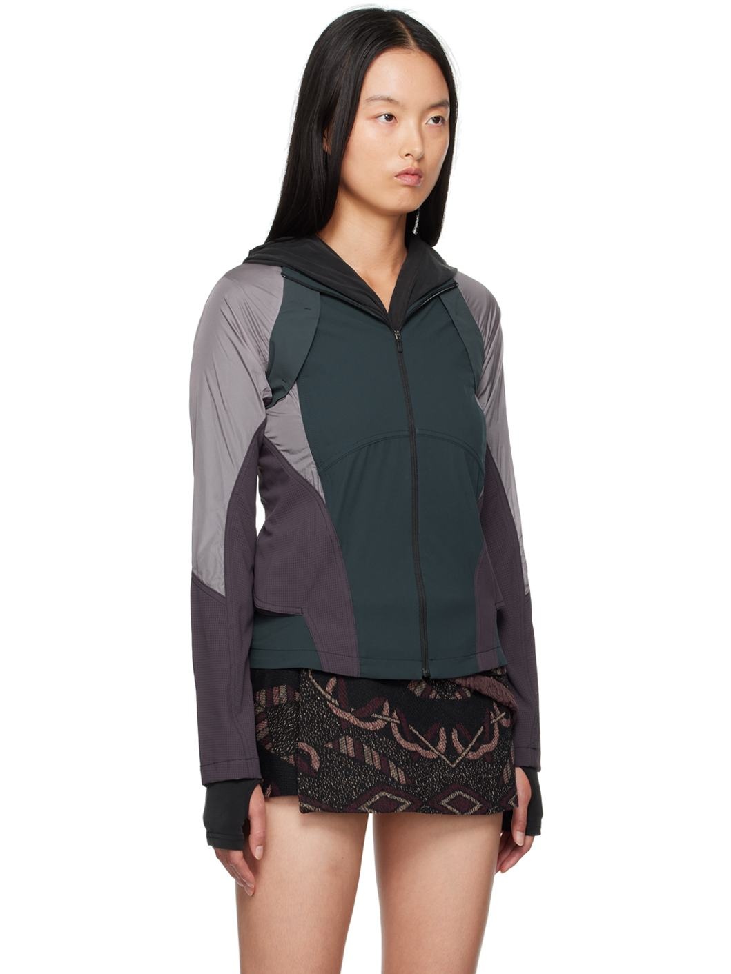Purple Paneled Windbreaker Jacket - 2