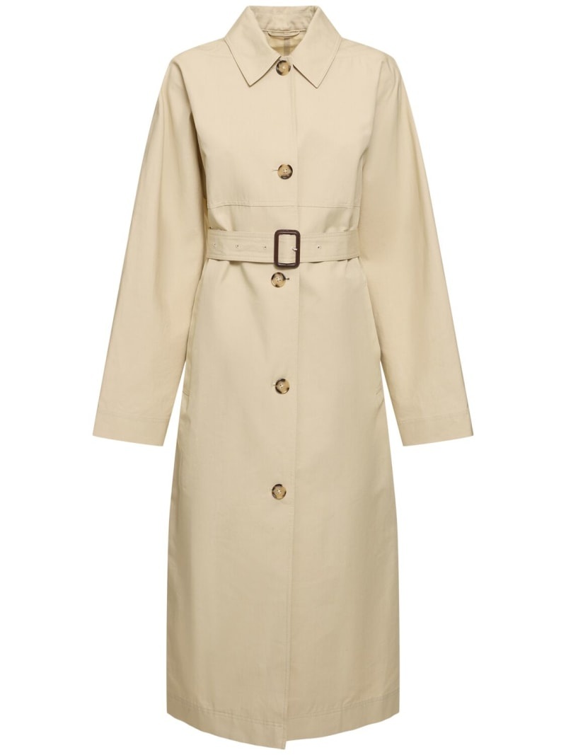 Tumbled cotton & silk trench coat - 1