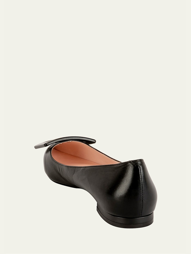 Roger Vivier Gommettine Leather Ballet Flats with Tonal Buckle outlook