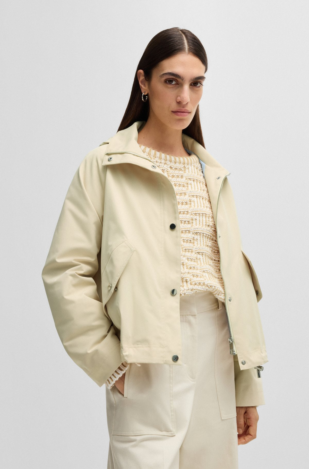 HOODED PARKA JACKET IN WATER-REPELLENT FABRIC - 2