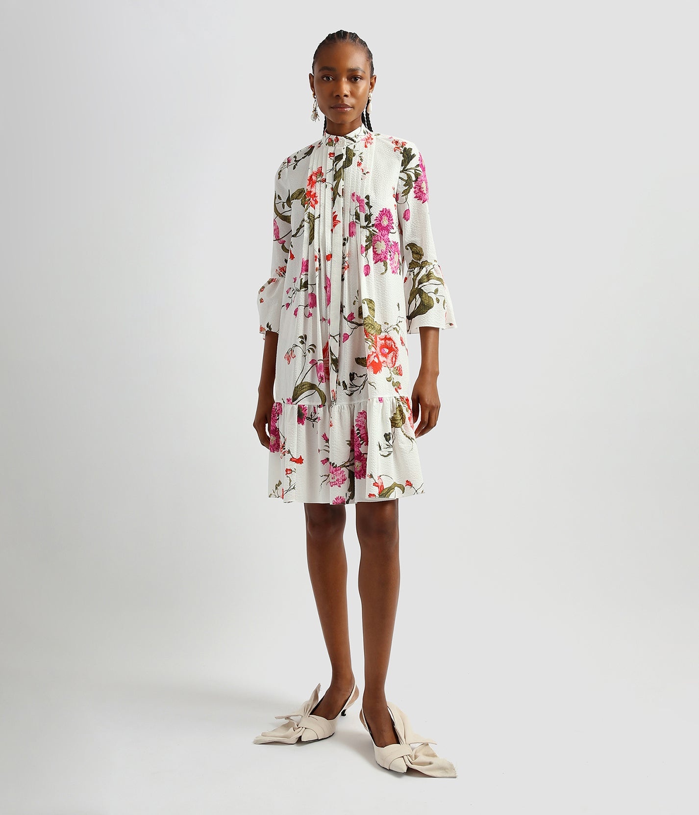 SHIRT DRESS WITH TIERED HEM - 4