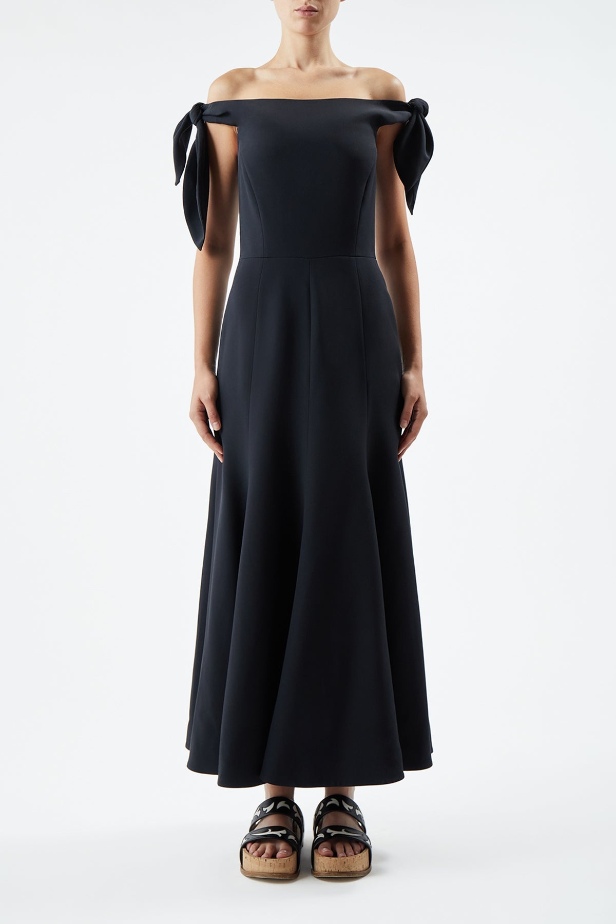 Eda Dress in Black Silk - 2