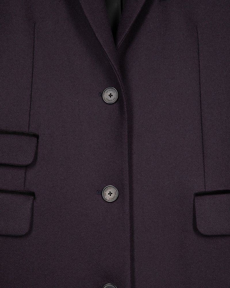 LONG NAVY BLUE WOOL-BLEND COAT 6