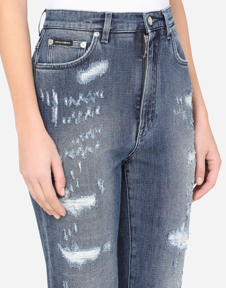 Audrey jeans in blue denim with rips - 4