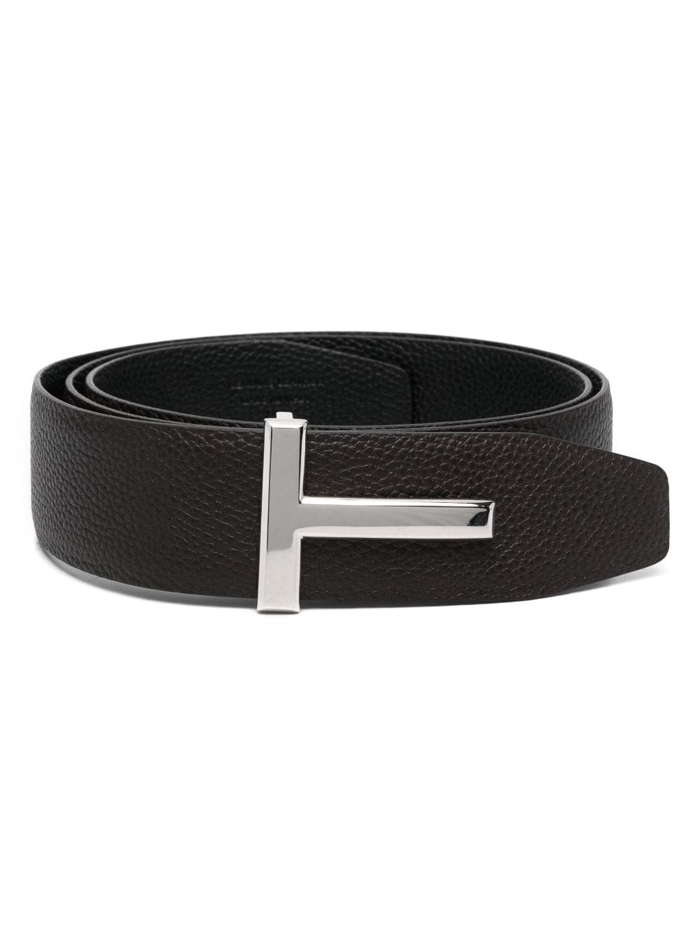 T-buckle reversible leather belt - 1