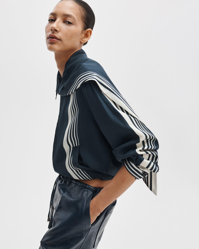 Krista Striped Silk-Blend Jacket 4