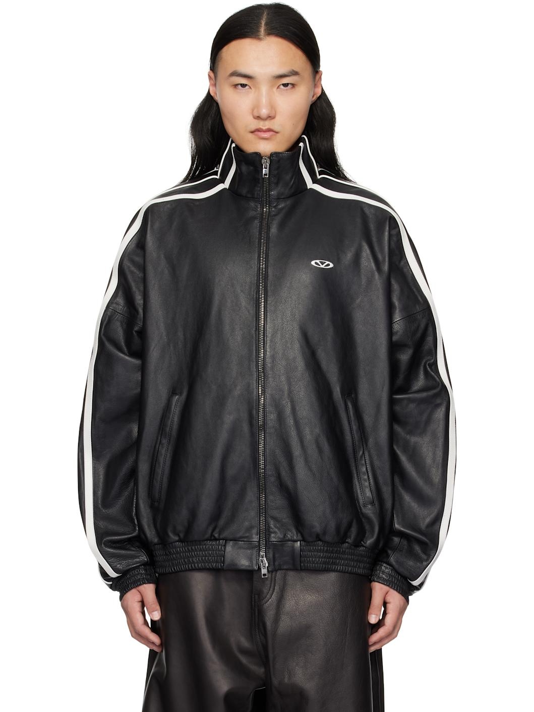 Black Gym Leather Jacket - 1