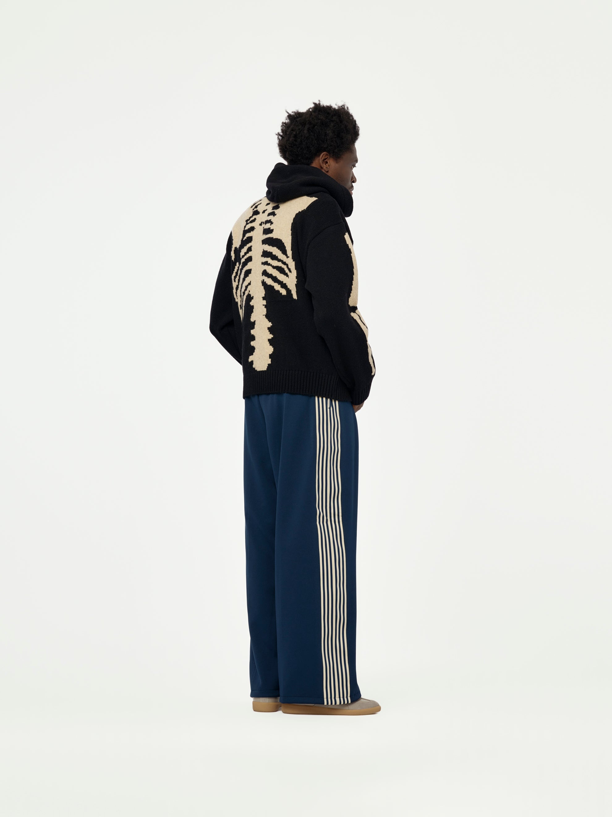 5G WOOL BONE HOOD SWEATER (BLACK) - 4