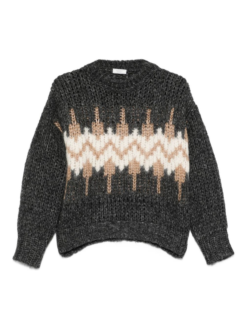 jacquard-pattern knit sweater 1