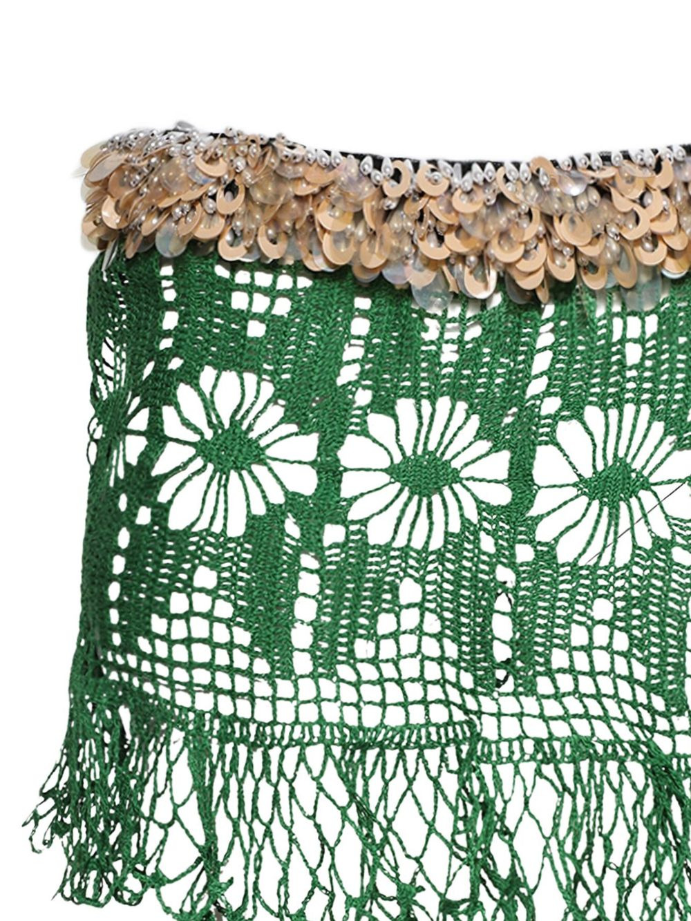 sequin-embellished crochet skirt - 2