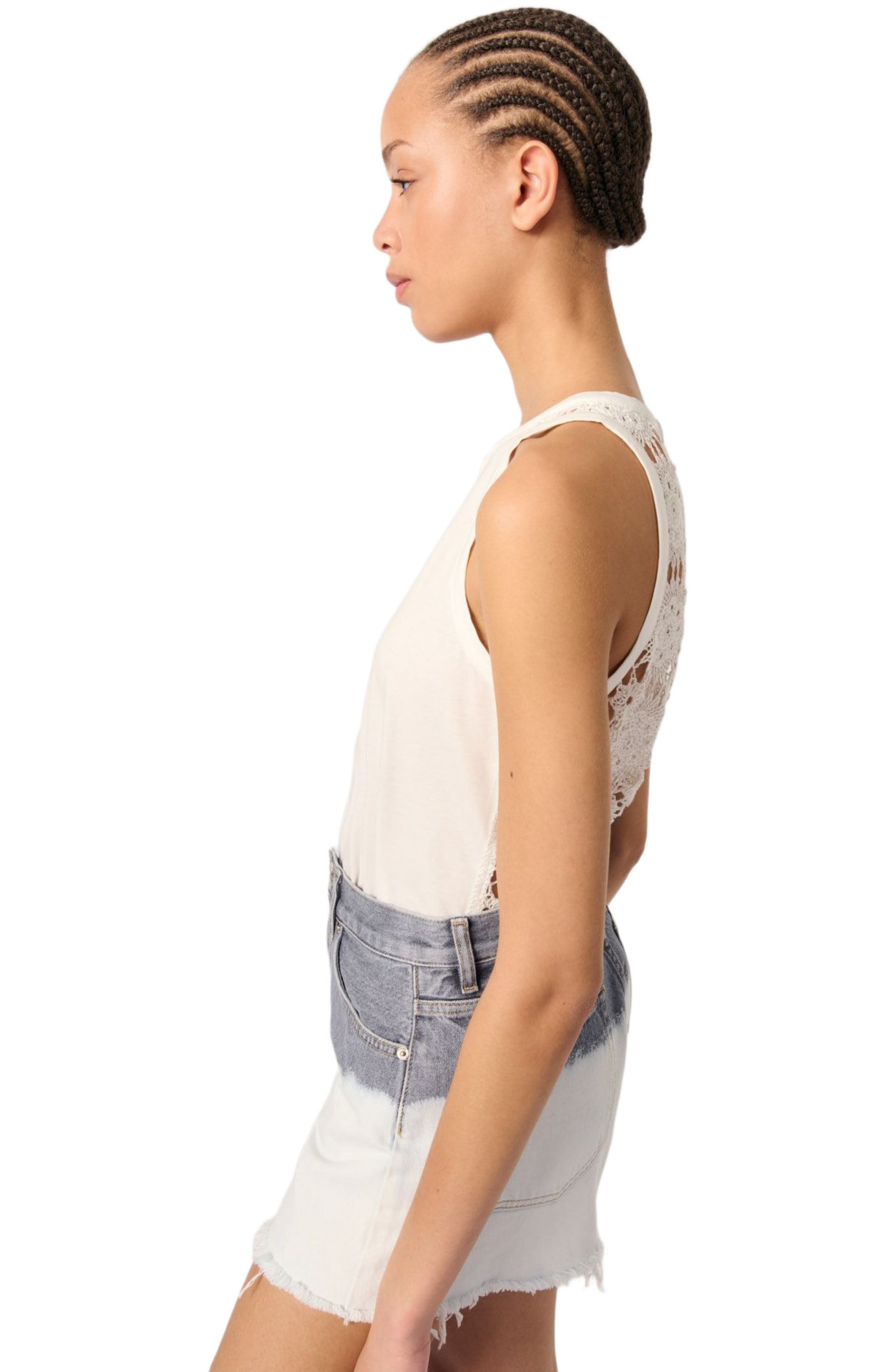 maje Tie-dye denim shorts in Grey/white at Nordstrom - 6